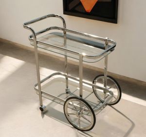 Modern Rolling Bar Cart Serving Trolley