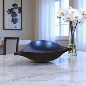 Sleek Blue and Black Lacquer Centerpiece Eye Bowl