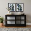 Dynasty Contemporary Black and White Low Curio Cabinet