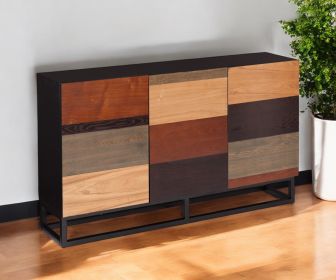Patch Mid Century Mod Color Block Three Door Accent Cabinet