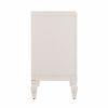 Antiqued White Geometric Lines Low Accent Cabinet Buffet