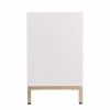 White and Gold Moroccan Dynasty Three Door Accent Cabinet
