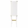 30" White Corner Display Stand With One Shelf And One Drawer