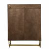 Retro Gold Natural and Faux Marble Wine Cabinet