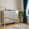 Glamorous Mirrored Bling Three Door Accent Cabinet