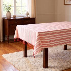 Boho Sunset Color Striped Tablecloth Set