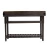 Brown and Natural 48" Kitchen Island With Storage