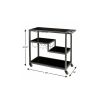 Black and Gray Glass Rolling Bar Cart With Wine Storage