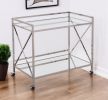Silver Metal And Mirrored Glass Bar Cart