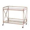 Metallic Gold Metal And Mirrored Glass Bar Cart