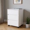 18" White Three Drawer Rolling Cabinet