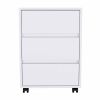 18" White Three Drawer Rolling Cabinet