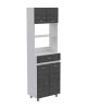 Modern Gray Stria Tall Kitchen Cart