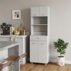 White Tall Pantry Cabinet with Two Storage Shelves