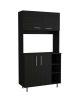 Modern Black  Kitchen Cabinet with Two Storage Shelves