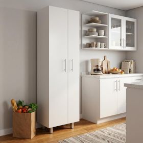 White Versatile Tall Pantry or Laundry Cabinet