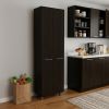 78" Modern Black Pantry Cabinet with Two Full Size Doors