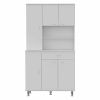 White Pantry Cabinet with Multiple Storage Shelves