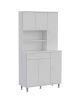 White Pantry Cabinet with Multiple Storage Shelves
