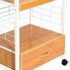 Mod White and Natural Microwave Kitchen Cart