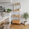 Mod White and Natural Microwave Kitchen Cart