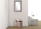 31" Brown Fabric and Metal Accent Chest With Two Shelves And Six Drawers