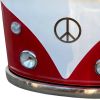 60"  Red and White Metal and Wood Peace Van Bar Server