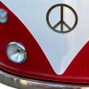 60"  Red and White Metal and Wood Peace Van Bar Server