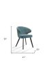 Set of Two Teal Blue And Black Upholstered Fabric Wing Back Dining Arm Chairs