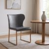 Gray Rosegold Velvet Dining Chair