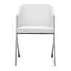 Set of Two White Faux Leather Modern Dining Chairs