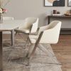 Set of Two White Faux Leather Modern Dining Chairs