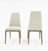Set of Two Gray Walnut Dining Chairs