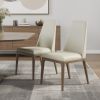 Set of Two Gray Walnut Dining Chairs