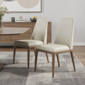 Set of Two Gray Walnut Dining Chairs