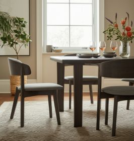 Set of Two Gray Wenge Dining Chairs