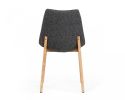 Set of Two Dark Gray Fabric Dining Chairs