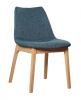 Set of Two Blue Fabric Dining Chairs