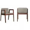 Set of Two Dark Gray Faux Leather Dining Chairs