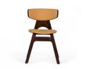Set of Two Beige Faux Leather Modern Dining Chairs