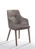 Set of Two Gray Walnut Modern Dining Chairs