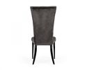 Set of Two Gray Velvet Modern Dining Chairs