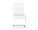 Set of Two White Silver Modern Dining Chairs