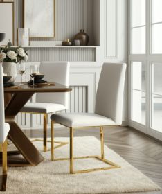 White Gold Contemporary Dining Chair