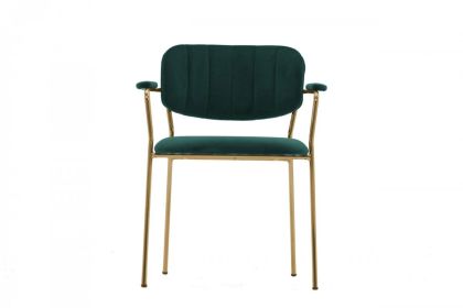 Set of Two Green Modern Dining Chairs