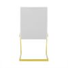 Set of Two White Gold Modern Dining Chairs