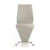 Set of Two Light Gray Faux Leather Modern Dining Chairs