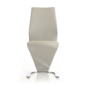 Set of Two Light Gray Faux Leather Modern Dining Chairs