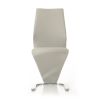 Set of Two Light Gray Faux Leather Modern Dining Chairs