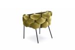 Moss Green Geo Velvet and Black Velvet Dining Chair